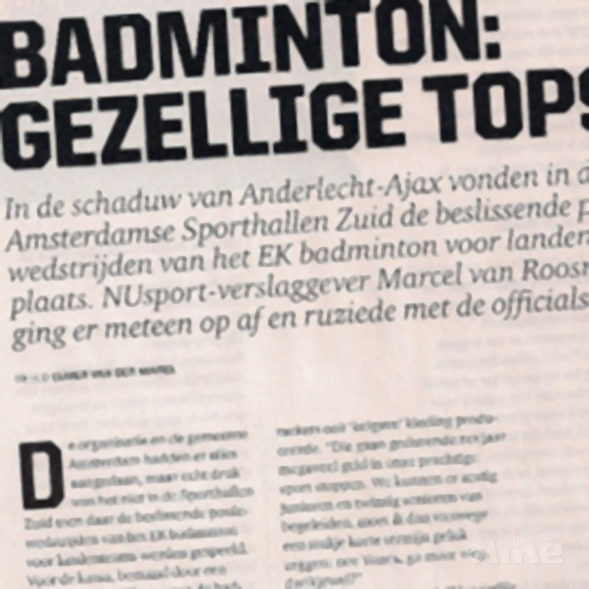 Badminton: gezellige topsport Badminton: gezellige topsport