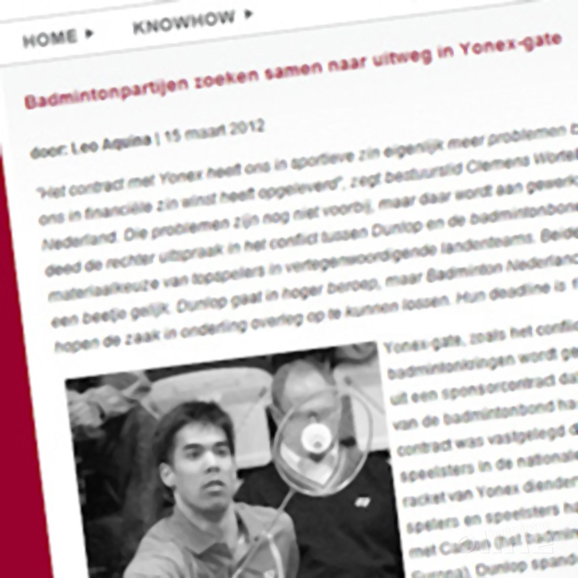Sport Knowhow XL: 'Badmintonpartijen zoeken samen naar uitweg in Yonex-gate' Sport Knowhow XL: 'Badmintonpartijen zoeken samen naar uitweg in Yonex-gate'