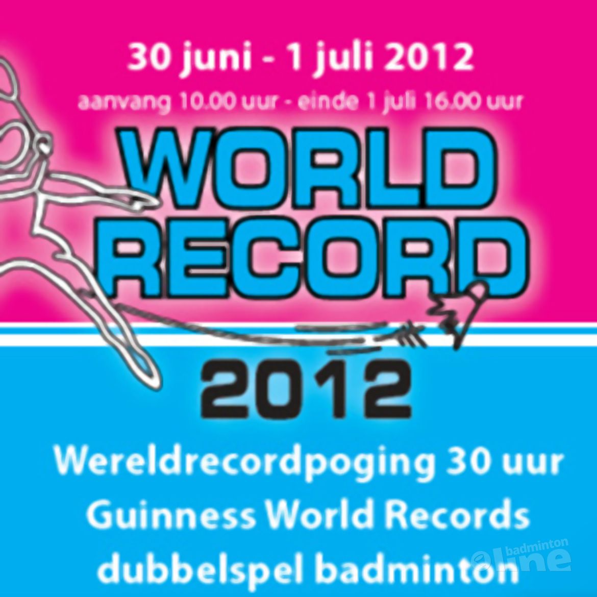Roy, Pepijn, Dirk en Rick gaan voor wereldrecord dubbelspel badminton Roy, Pepijn, Dirk en Rick gaan voor wereldrecord dubbelspel badminton