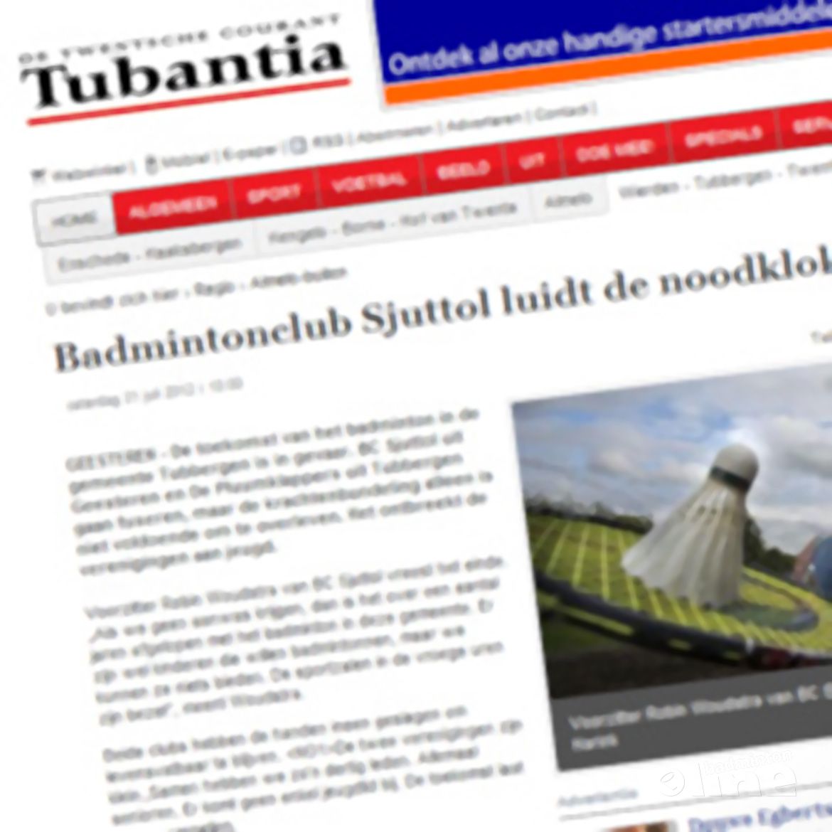 Badmintonclub Sjuttol luidt de noodklok Badmintonclub Sjuttol luidt de noodklok