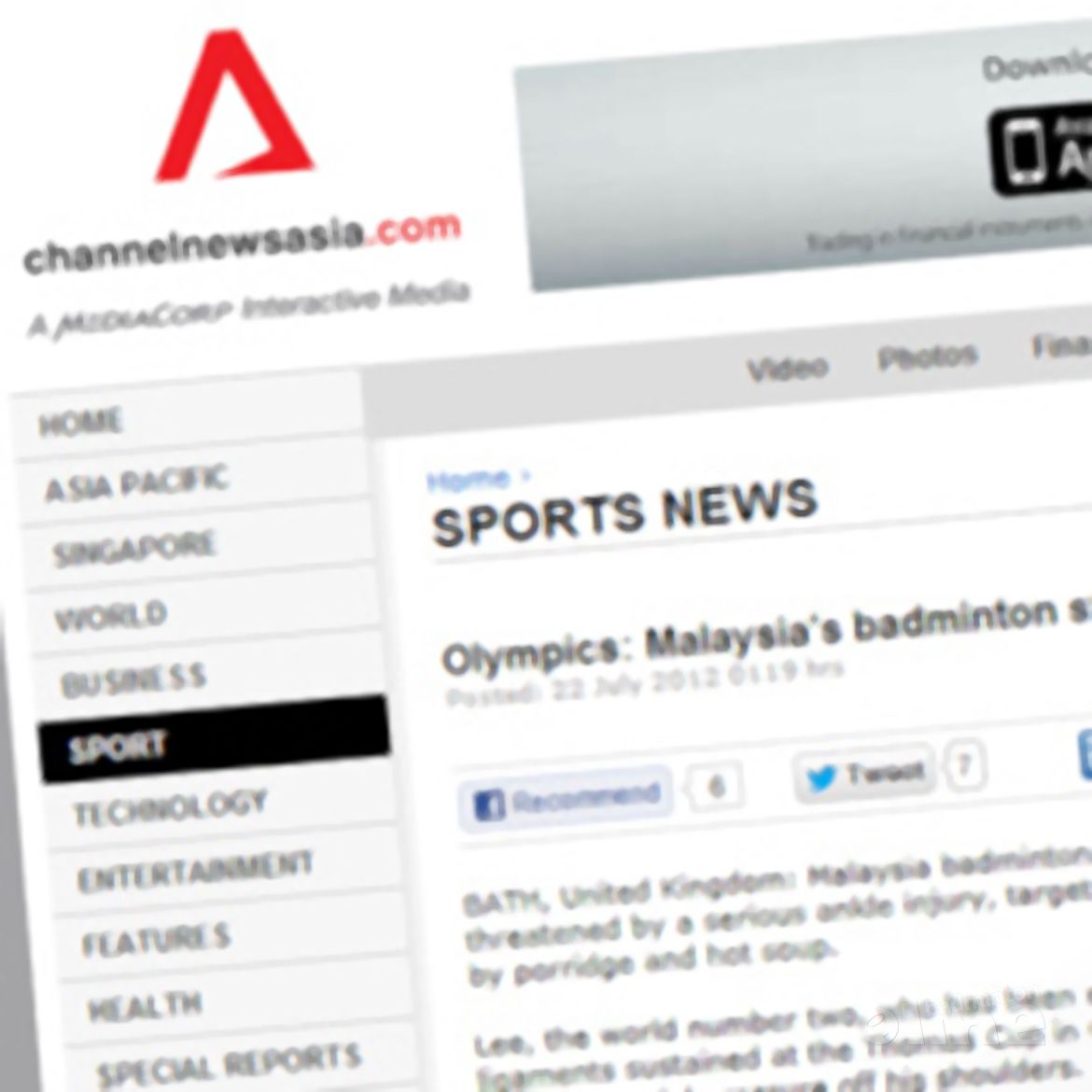 Olympics: Malaysia's badminton star Lee recovers on diet of porridge Olympics: Malaysia's badminton star Lee recovers on diet of porridge