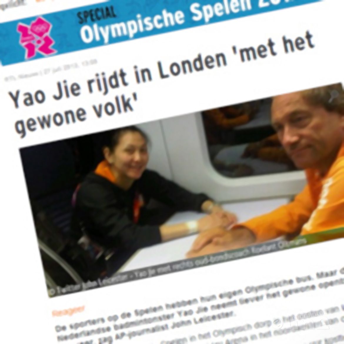 Yao Jie rijdt in Londen 'met het gewone volk' Yao Jie rijdt in Londen 'met het gewone volk'