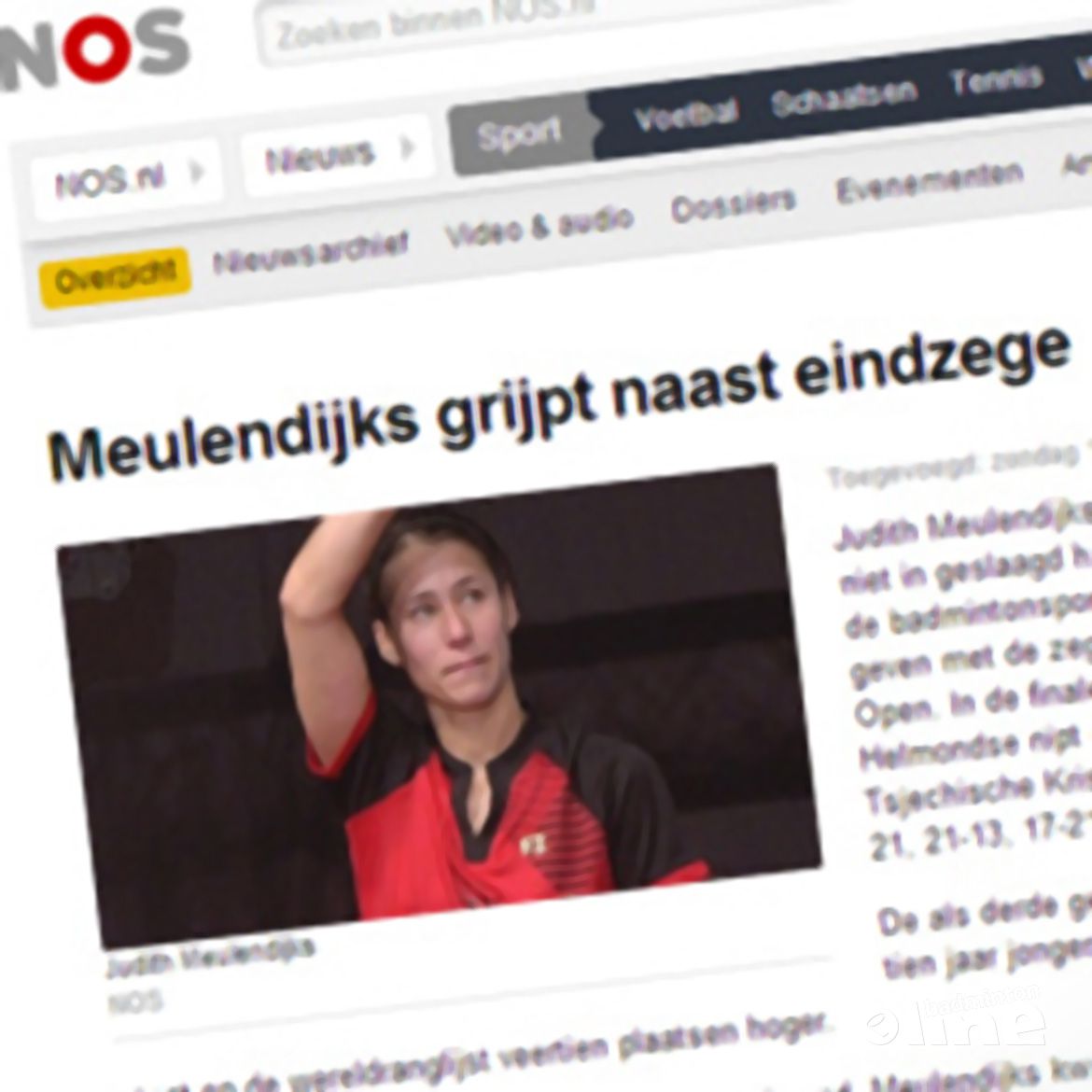 NOS: 'Meulendijks grijpt naast eindzege' NOS: 'Meulendijks grijpt naast eindzege'