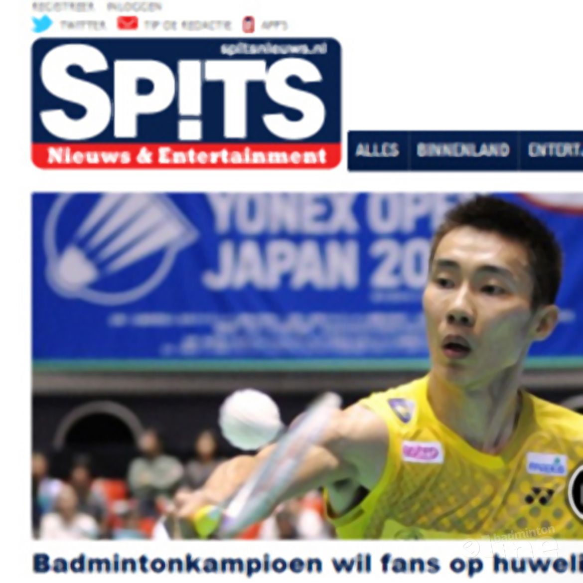 Spits: 'Badmintonkampioen wil fans op huwelijk' Spits: 'Badmintonkampioen wil fans op huwelijk'