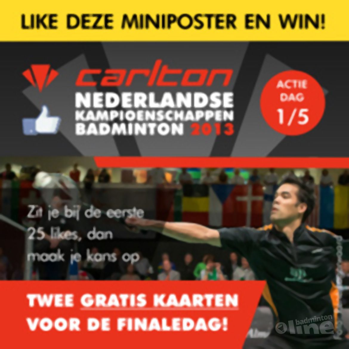 Win elke dag 2 gratis kaarten voor het Carlton NK 2013! Win elke dag 2 gratis kaarten voor het Carlton NK 2013!
