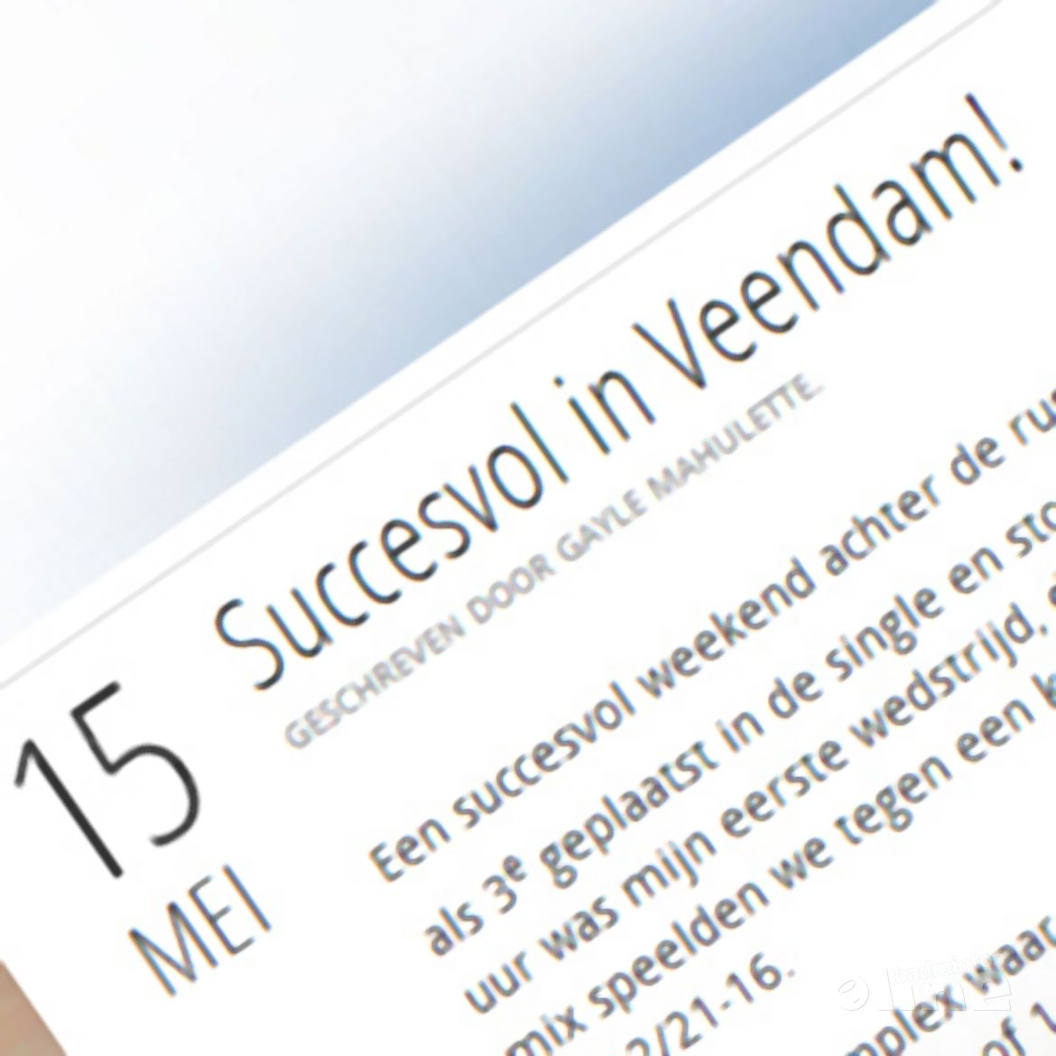 Gayle Mahulette: 'Succesvol in Veendam!' Gayle Mahulette: 'Succesvol in Veendam!'
