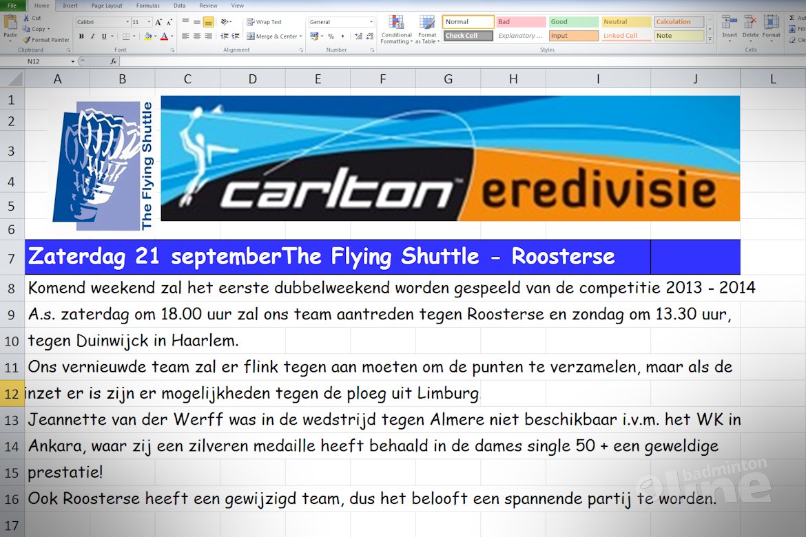 Voor alles een eerste keer: een voorbeschouwing in Excel! Voor alles een eerste keer: een voorbeschouwing in Excel!
