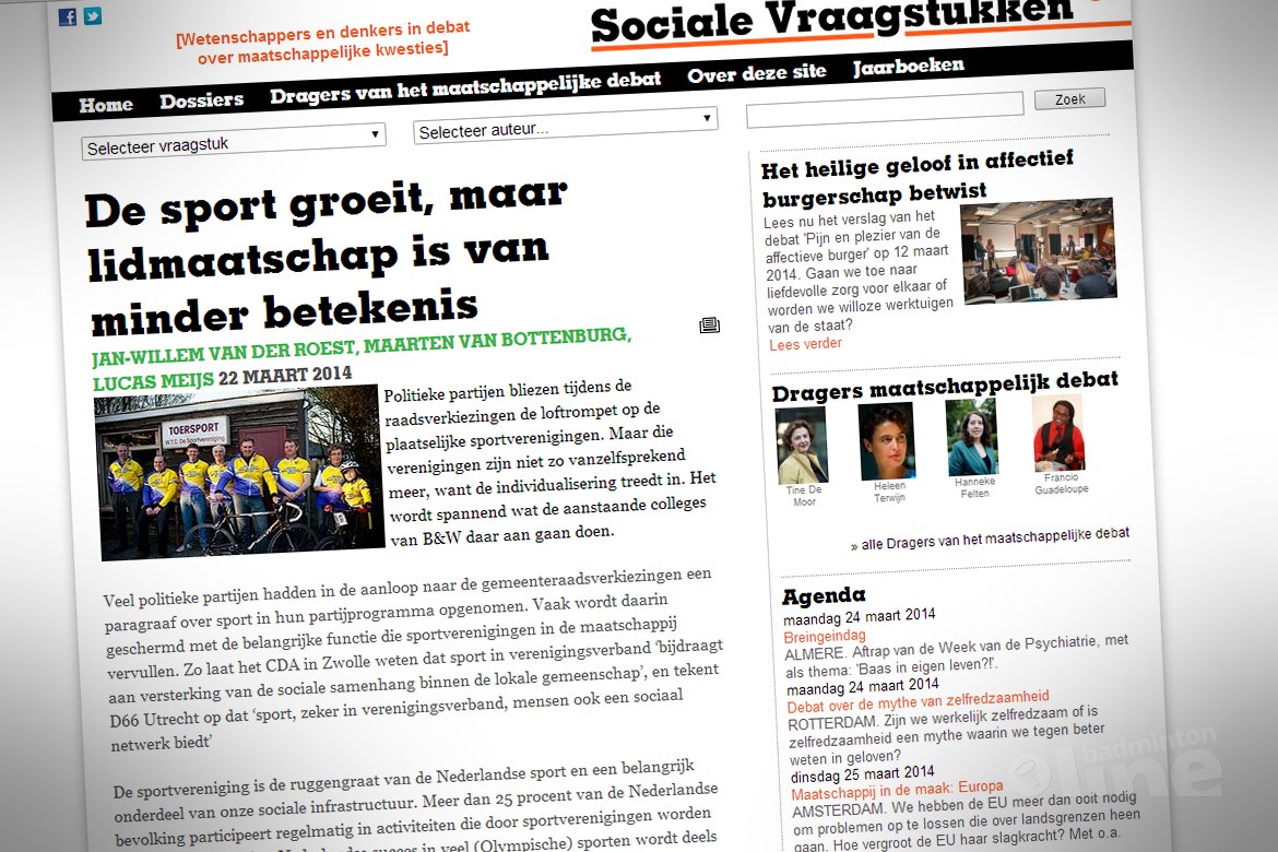 De sport groeit, maar lidmaatschap is van minder betekenis De sport groeit, maar lidmaatschap is van minder betekenis