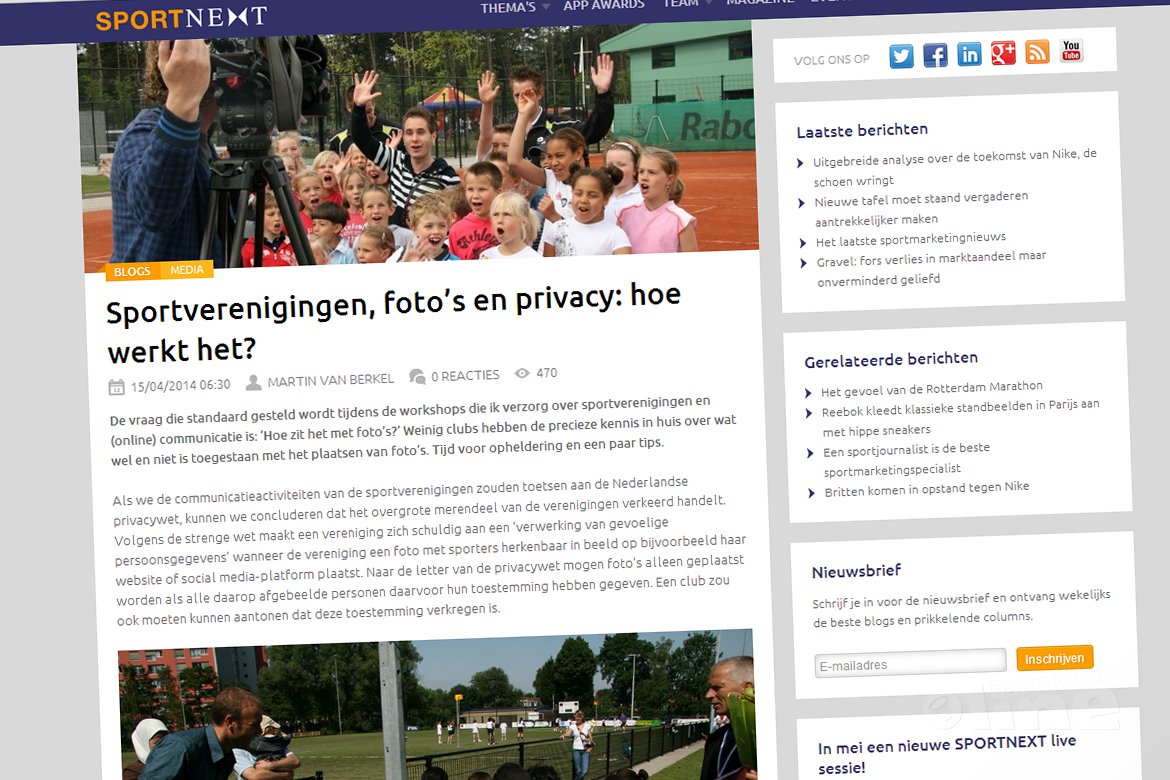 SPORTNEXT: 'Sportverenigingen, foto's en privacy: hoe werkt het?' SPORTNEXT: 'Sportverenigingen, foto's en privacy: hoe werkt het?'