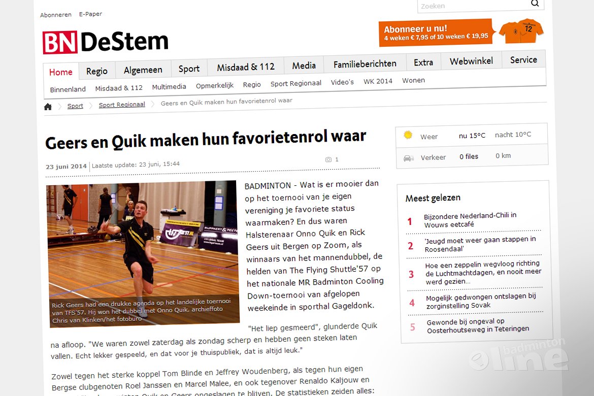 Geers en Quik maken hun favorietenrol waar Geers en Quik maken hun favorietenrol waar