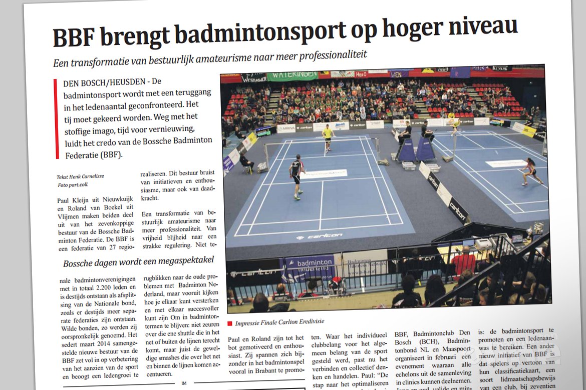 BBF brengt badmintonsport op hoger niveau BBF brengt badmintonsport op hoger niveau