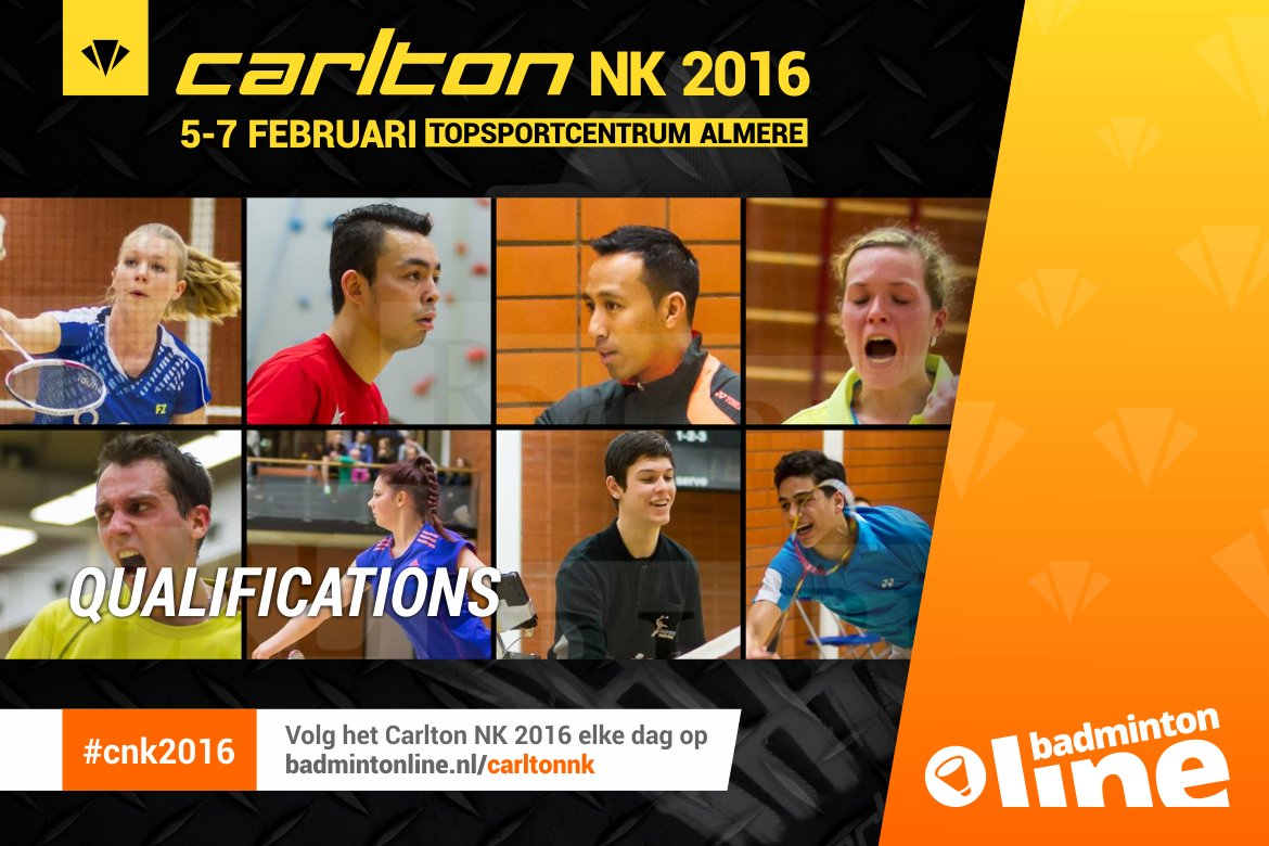 Geen grote verrassingen tijdens kwalificatietoernooi Carlton NK Badminton 2016 Geen grote verrassingen tijdens kwalificatietoernooi Carlton NK Badminton 2016