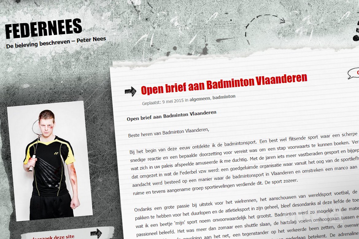 Open brief aan Badminton Vlaanderen Open brief aan Badminton Vlaanderen