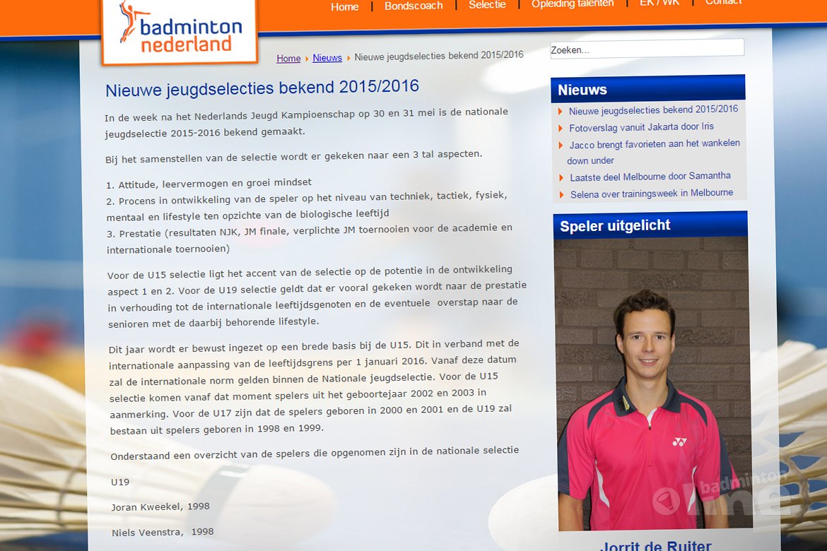 Paul Kleijn: Neem nou de publicatie van de Nationale Jeugdselectie Paul Kleijn: Neem nou de publicatie van de Nationale Jeugdselectie