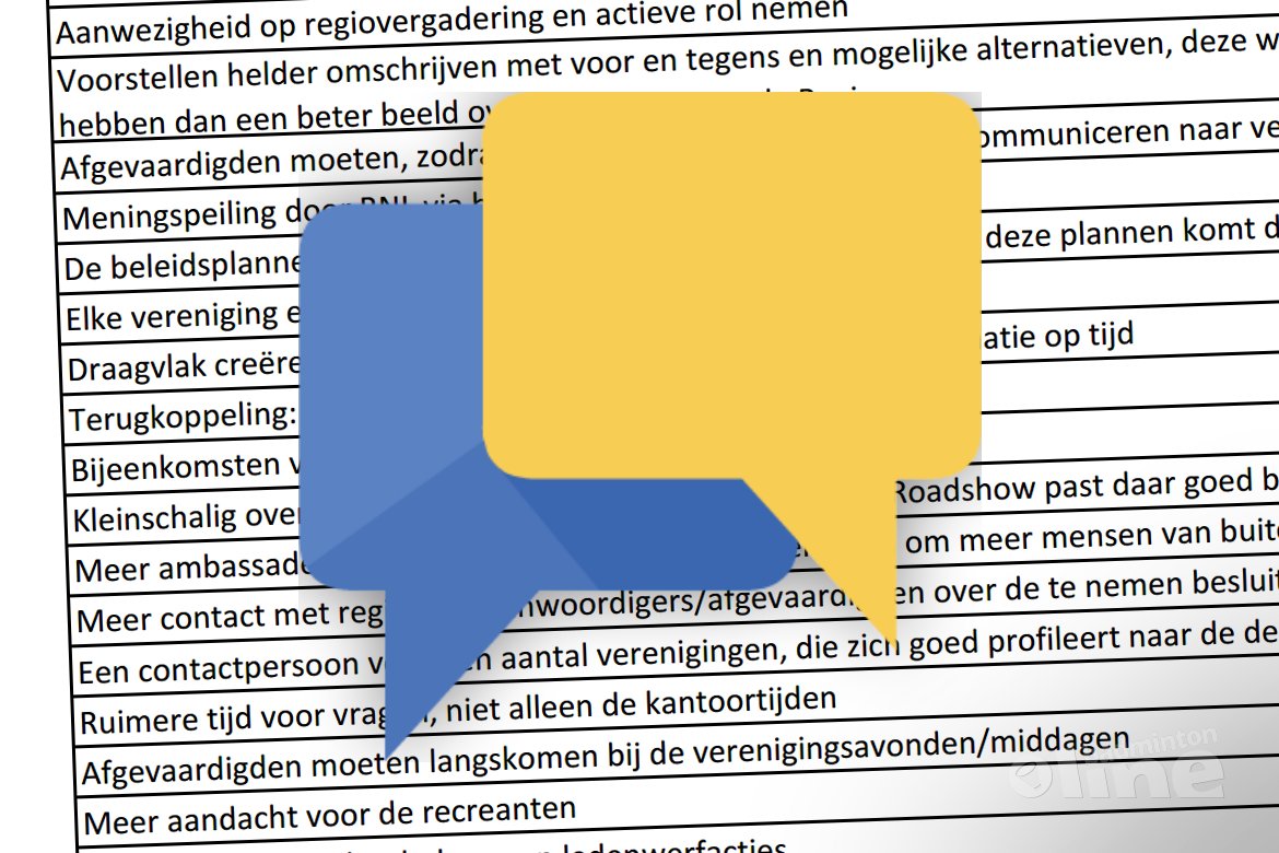 Regiovergaderingen 2015: 'Chatten met Badminton Nederland' Regiovergaderingen 2015: 'Chatten met Badminton Nederland'