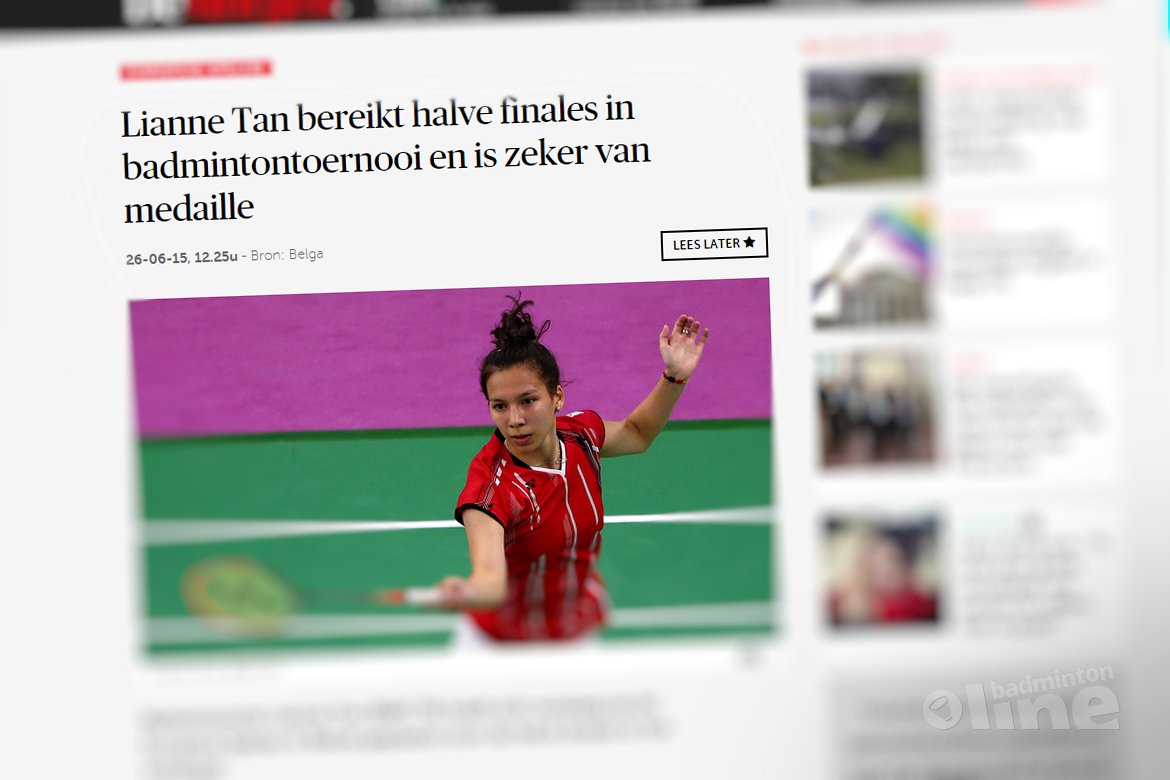 Lianne Tan bereikt halve finales in badmintontoernooi en is zeker van medaille Lianne Tan bereikt halve finales in badmintontoernooi en is zeker van medaille