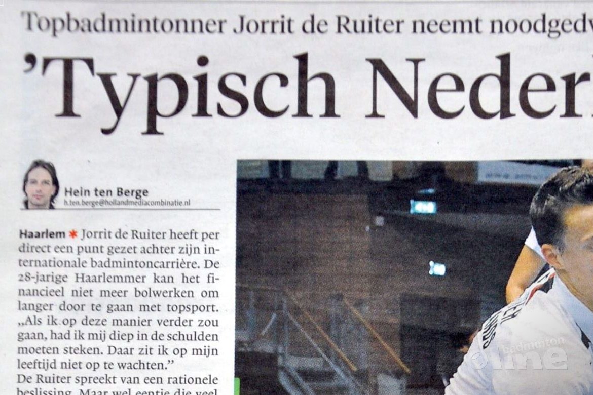 Dure hotelkamers reden van einde topsportcarrière Jorrit de Ruiter? Dure hotelkamers reden van einde topsportcarrière Jorrit de Ruiter?