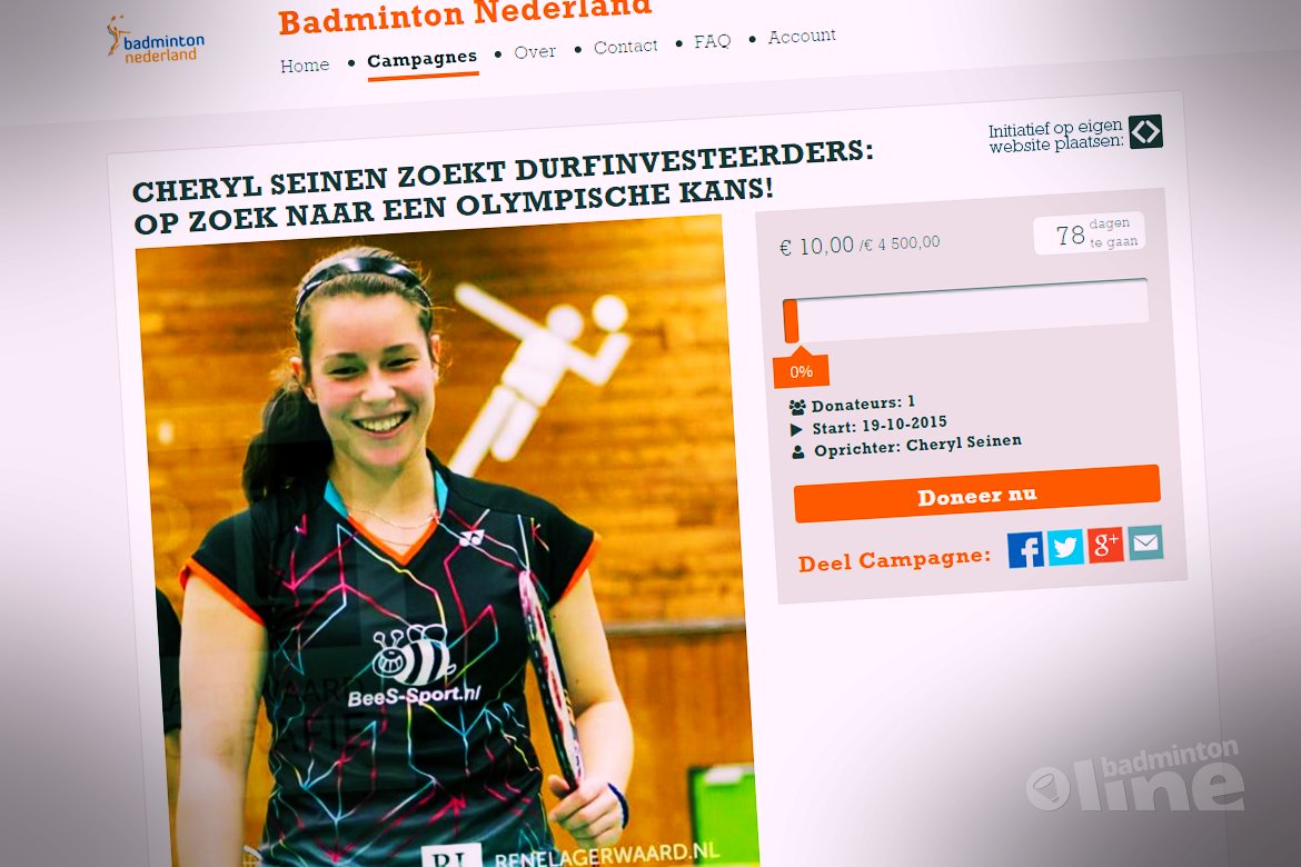 Cheryl Seinen zoekt durfinvesteerders: op zoek naar een Olympische kans! Cheryl Seinen zoekt durfinvesteerders: op zoek naar een Olympische kans!