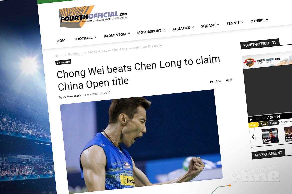 Lee Chong Wei beats Chen Long to claim China Open title Lee Chong Wei beats Chen Long to claim China Open title