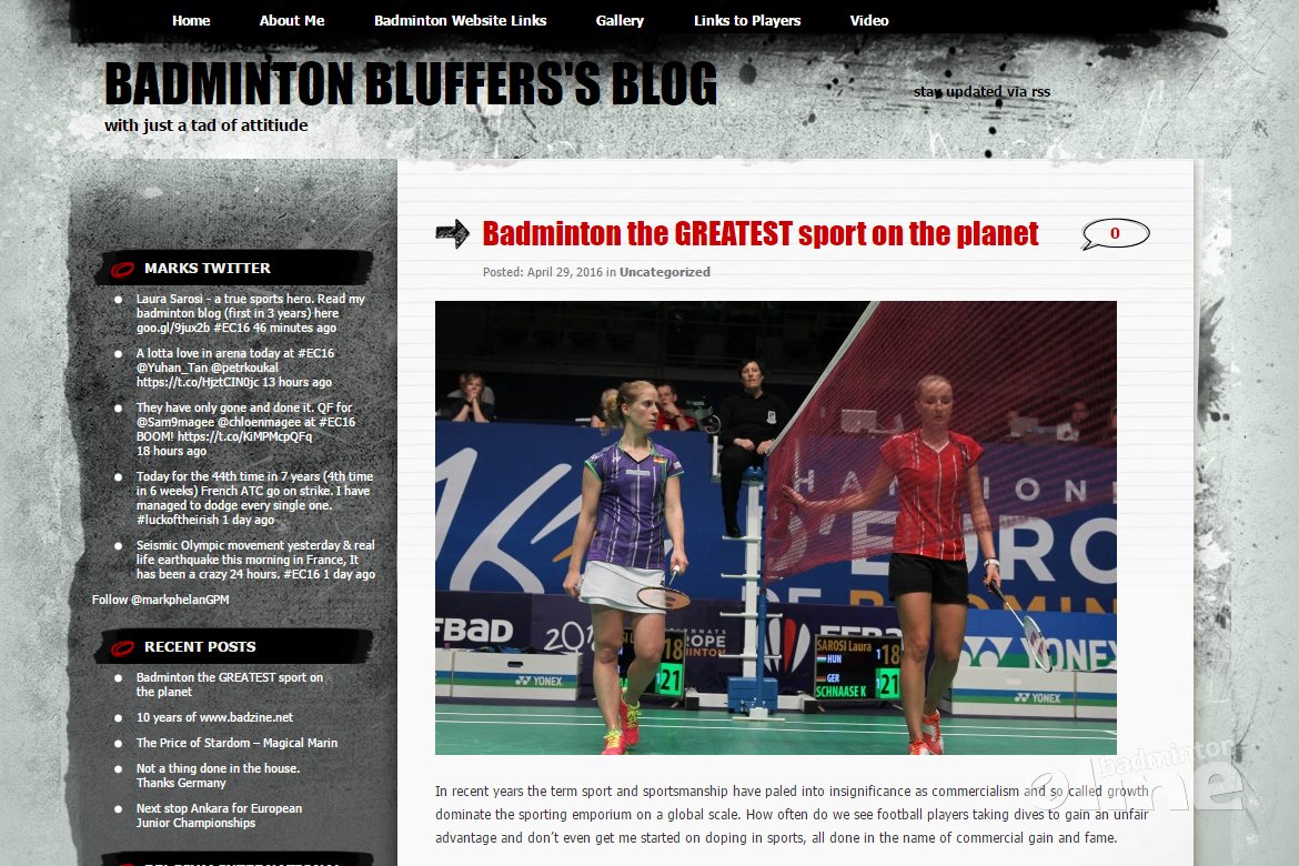 Badminton Europe reporter Mark Phelan: badminton is the greatest sport on the planet Badminton Europe reporter Mark Phelan: badminton is the greatest sport on the planet