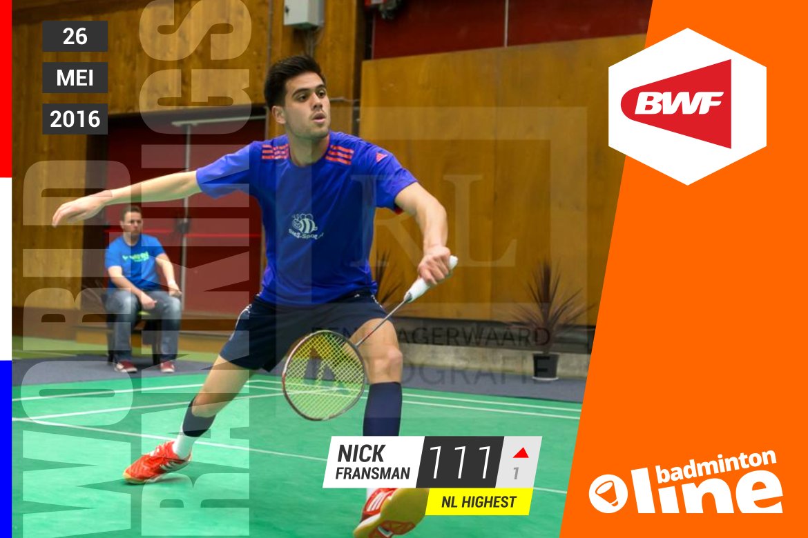 Wereldranglijst van donderdag 26 mei 2016: Nick Fransman beste singelaar Wereldranglijst van donderdag 26 mei 2016: Nick Fransman beste singelaar
