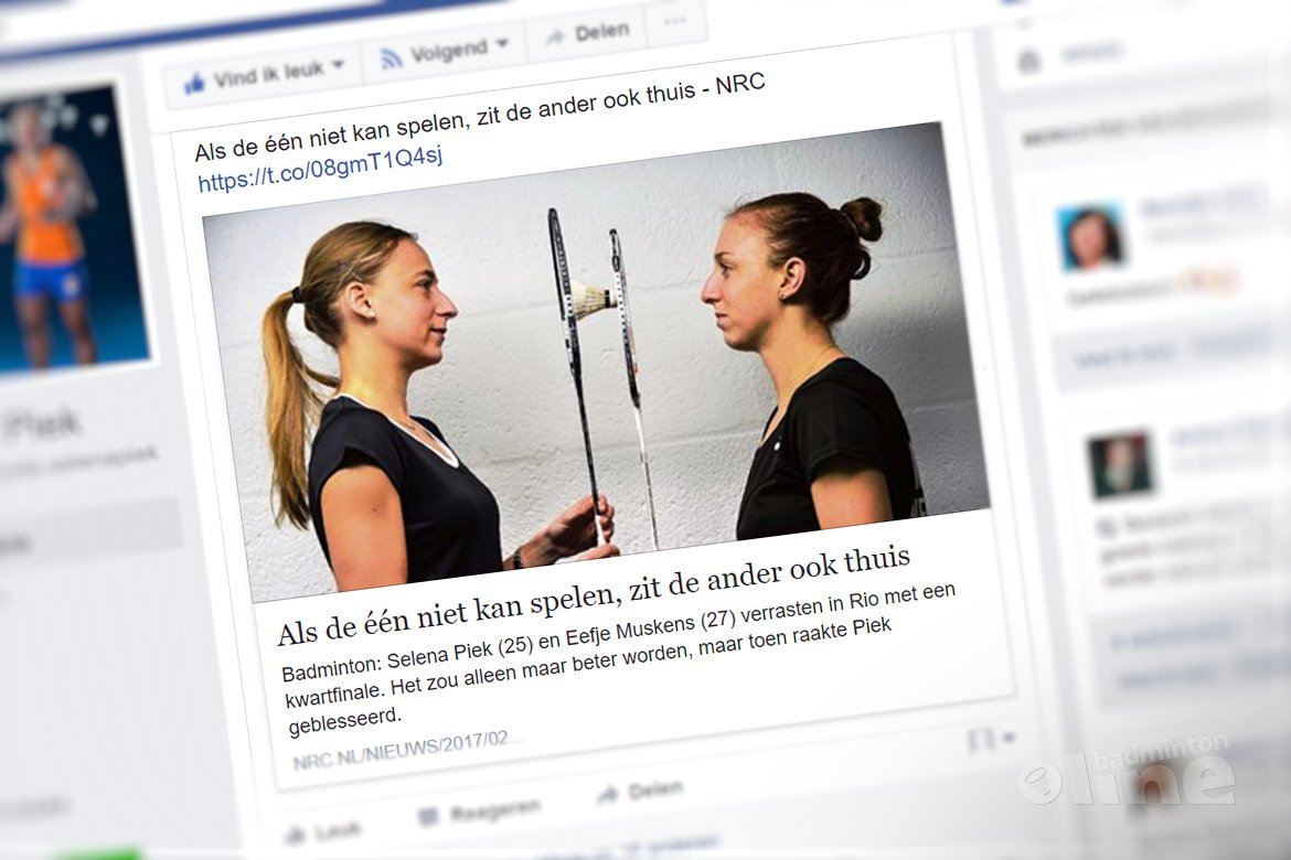 Als de een niet kan spelen, zit de ander ook thuis: Selena Piek en Eefje Muskens Als de een niet kan spelen, zit de ander ook thuis: Selena Piek en Eefje Muskens