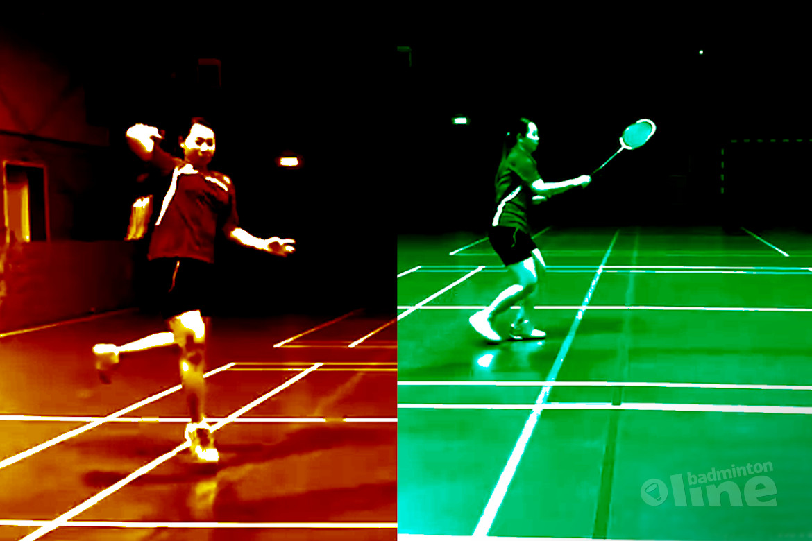 Alternative footwork towards the rear court forehand corner Alternative footwork towards the rear court forehand corner