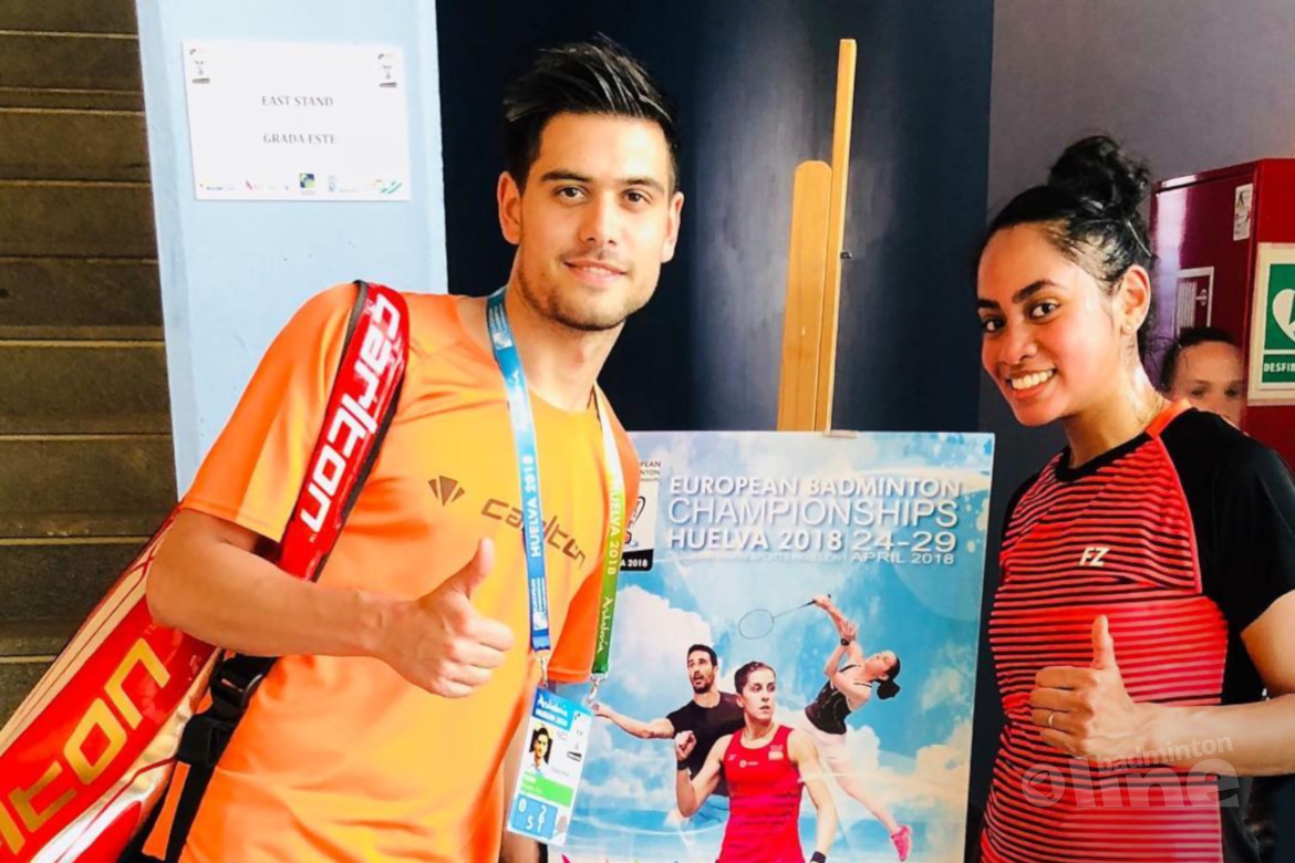 Nick Fransman en Gayle Mahulette naar tweede ronde bij EK Badminton in Spanje Nick Fransman en Gayle Mahulette naar tweede ronde bij EK Badminton in Spanje