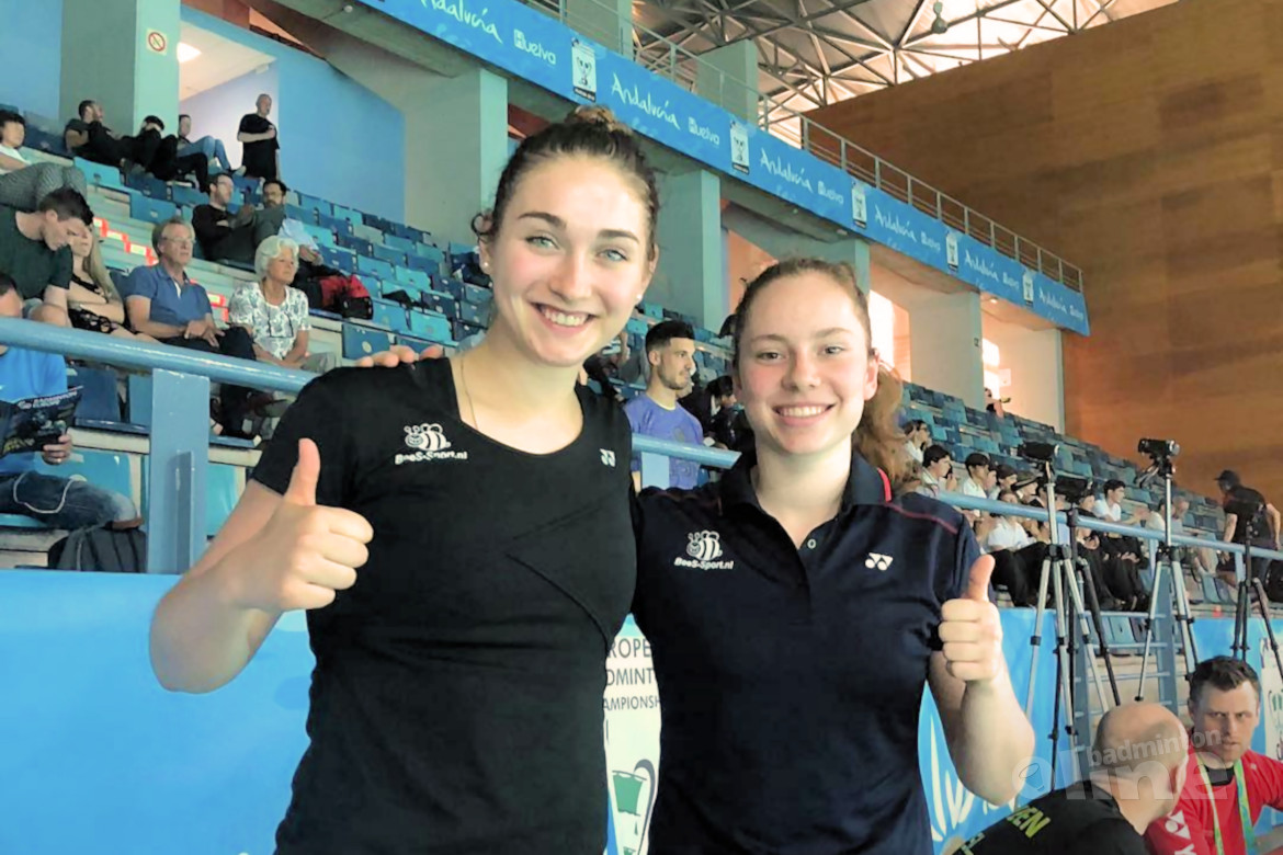 Imke en Debora verrassen Duitse meiden bij EK Badminton 2018 Imke en Debora verrassen Duitse meiden bij EK Badminton 2018