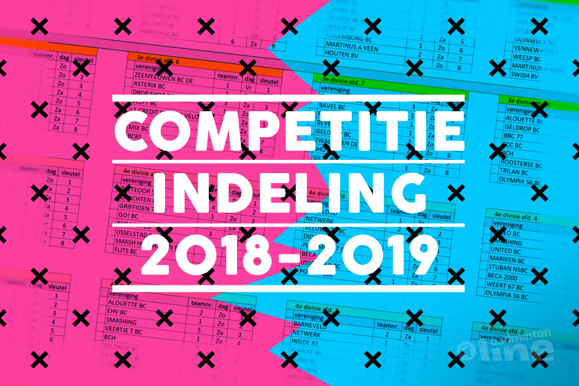 Indeling Bondscompetitie 2018-2019 bekend: in welke poule speel jij? Indeling Bondscompetitie 2018-2019 bekend: in welke poule speel jij?