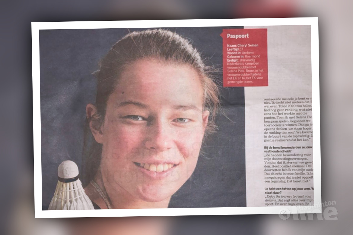 Topbadmintonner Cheryl Seinen in De Limburger: ongekende passie voor badminton Topbadmintonner Cheryl Seinen in De Limburger: ongekende passie voor badminton