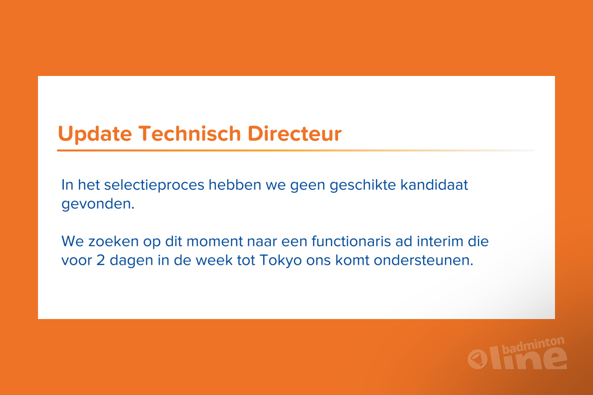 Manager Ilse Vaessen plaatsvervangend technisch directeur Badminton Nederland? Manager Ilse Vaessen plaatsvervangend technisch directeur Badminton Nederland?