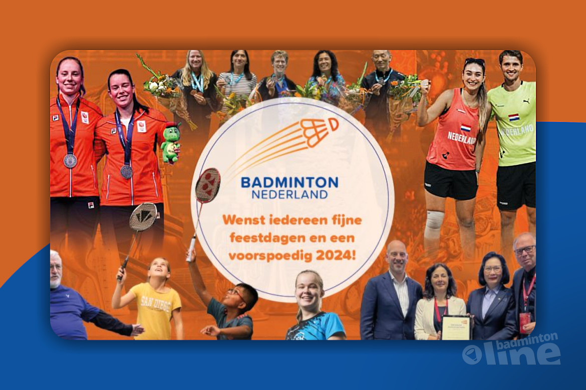 Badminton Nederland wenst ons fijne feestdagen en een sportief 2024!